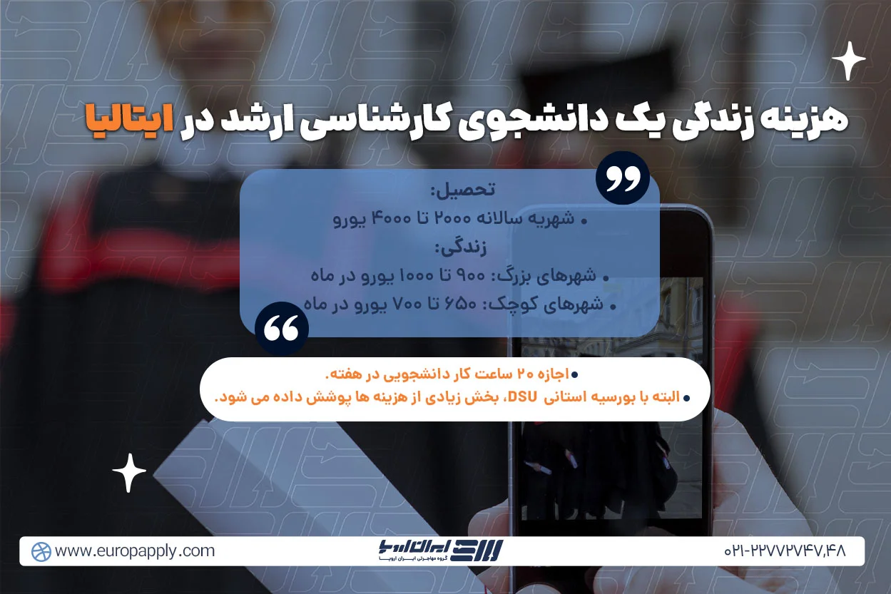 شهریه و هزینه&zwnj; زندگی در ایتالیا