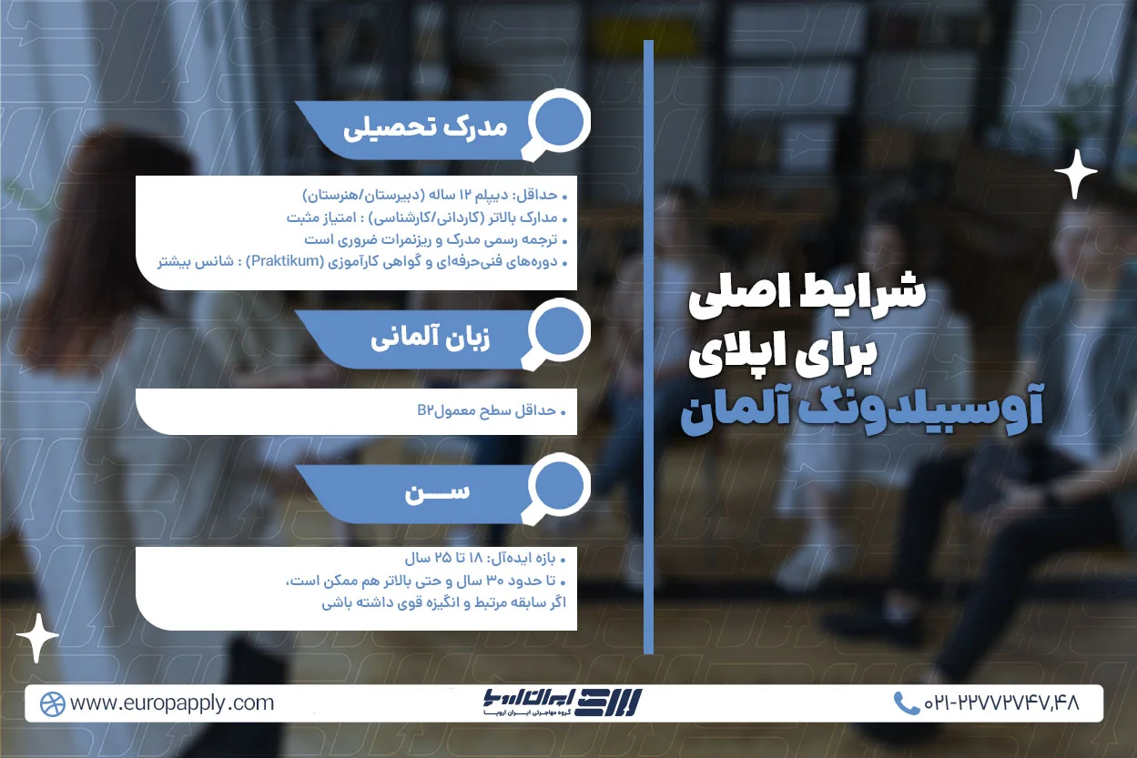 شرایط اصلی برای اپلای اوسبیلدونگ آلمان که باید بدانید